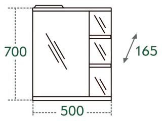 Зеркальный шкаф СанТа Ника 101084 50см левый фацет белый